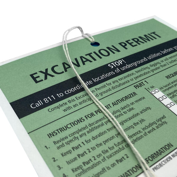 Detailed excavation permit form highlighting safety protocols for surface penetration