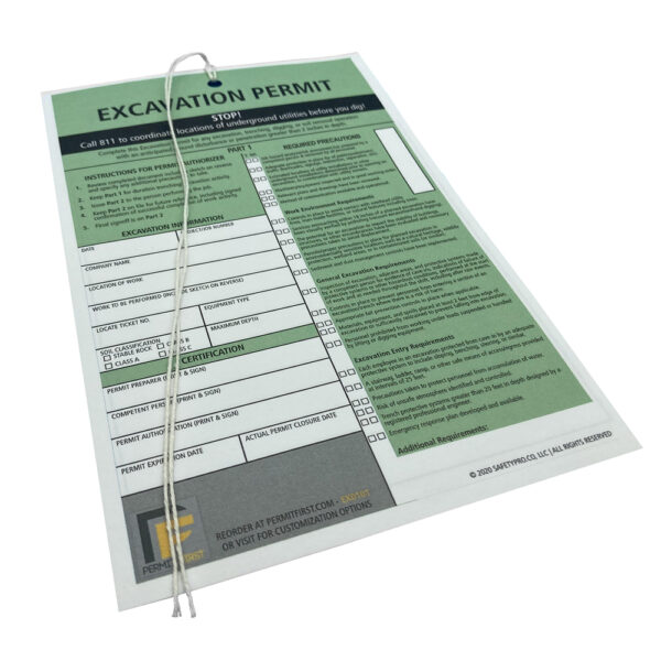 Image of an excavation permit form for safety compliance in surface penetration projects