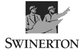 Logo of Swinerton Construction Company featuring silhouettes of builders